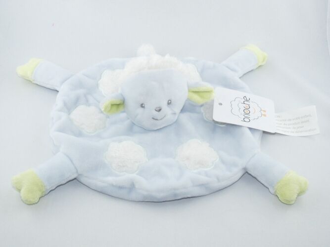 Brioche mouton plat rond bleu vert blanc 